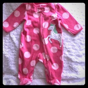 Caters Fleece Pink Never Been worm 0-3 PJS